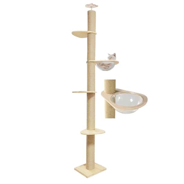 木登りタワー 宇宙船ハンモック付き シングル キャットタワー