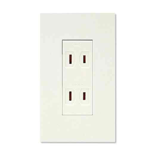 NKスイッチ・コンセントカバー+埋込ダブルコンセント ホワイトセット