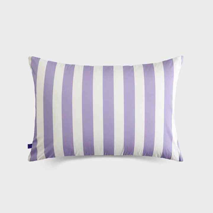 Purple Stripe パターン レイヤード枕カバー 2material