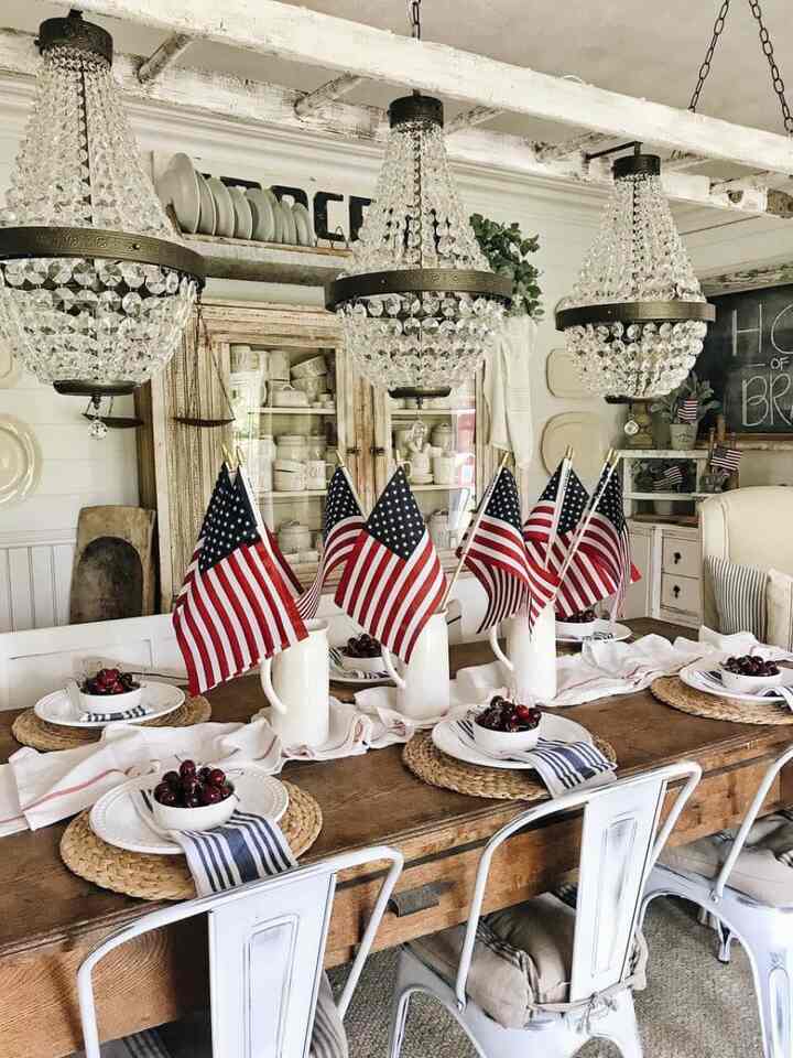 Red, white, and blue all over the kitchen! Celebrating the 4th of July with festive kitchen decor! 🎉🇺🇸

Credit: lizmarieblog.com

#July4thDecor #PatrioticHome #KitchenStyle #HolidayDecor #IndependenceDay 