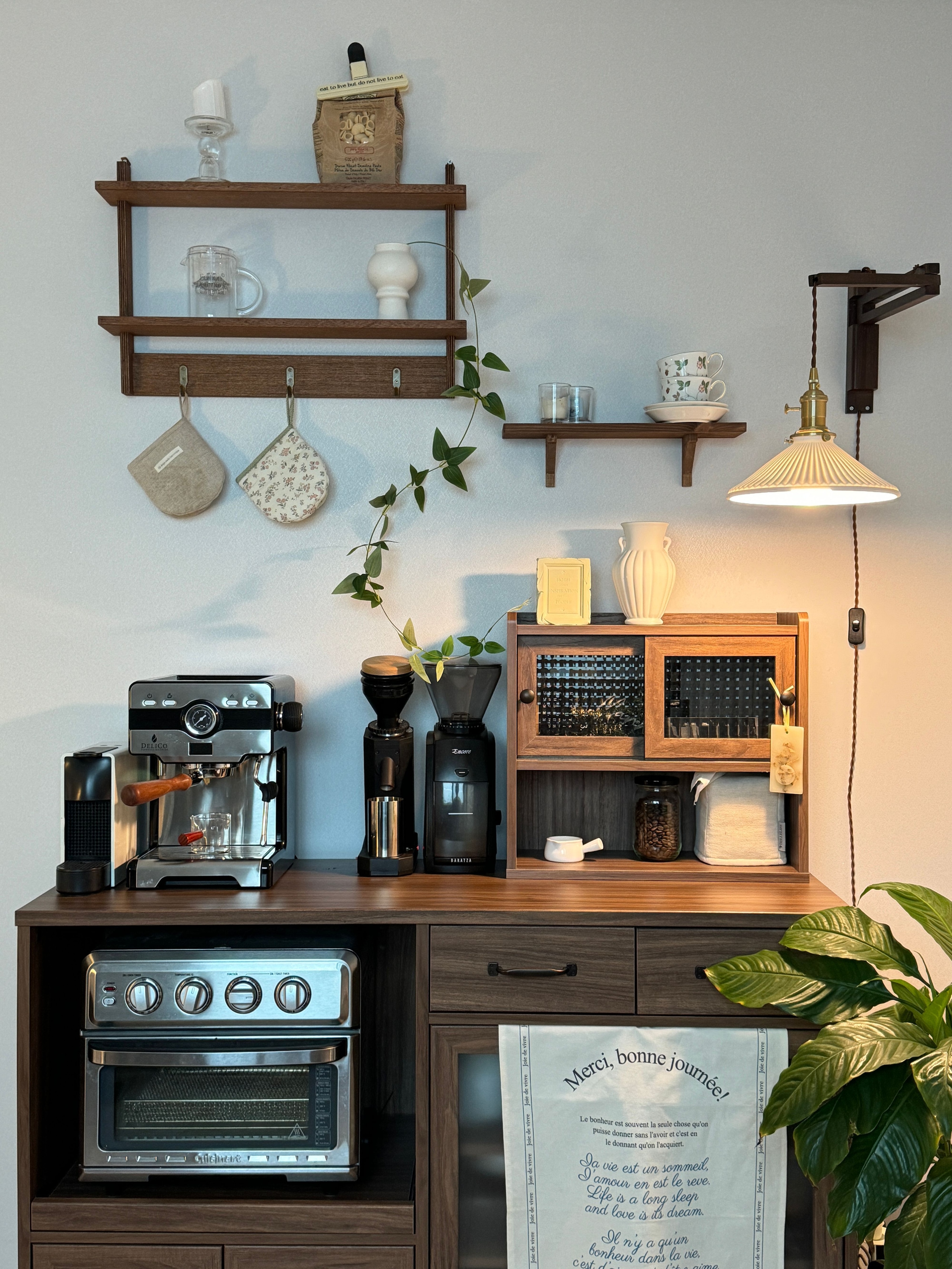 Mini Wooden Hutch Cabinet with Sliding Glass Doors user photo