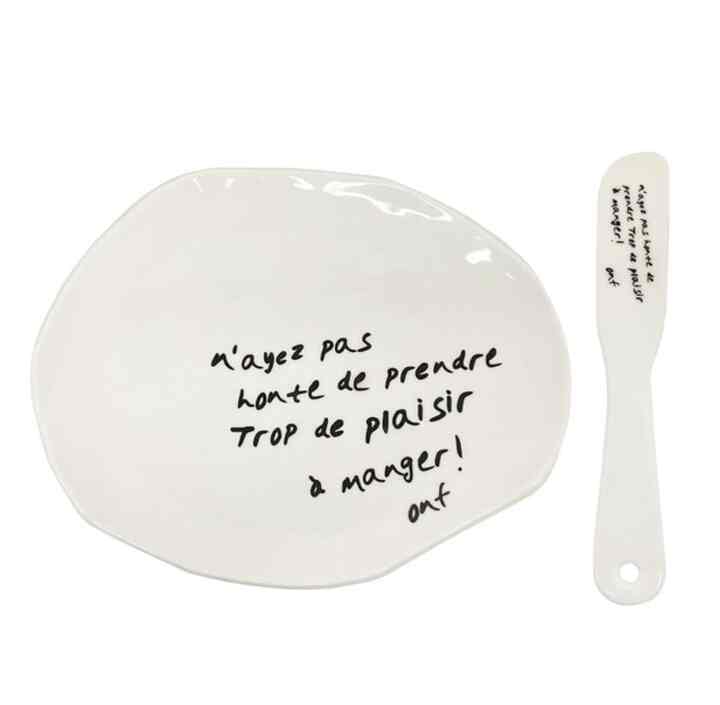 Galette SET ハンドメイド 陶磁器プレート&ナイフ