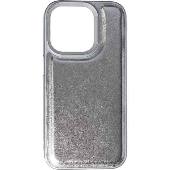 iPhone15Pro シルバーパフケース 背面ケース(シルバー)