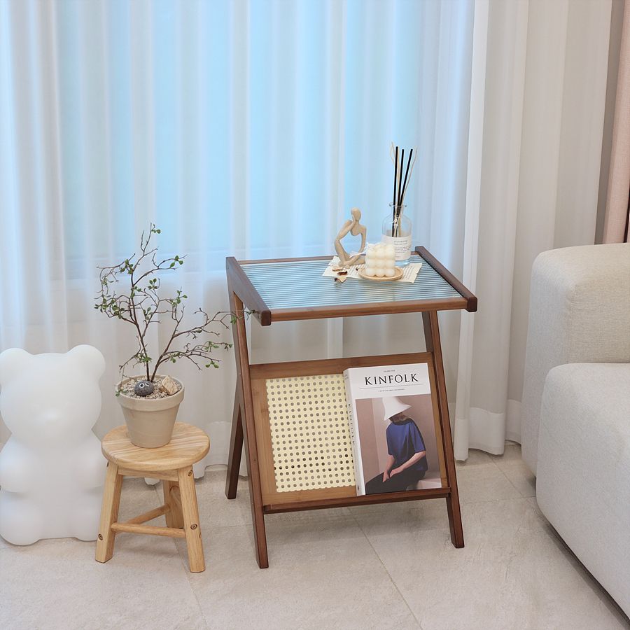 Bamboo Rattan Side Table with Magazine Holder user photo