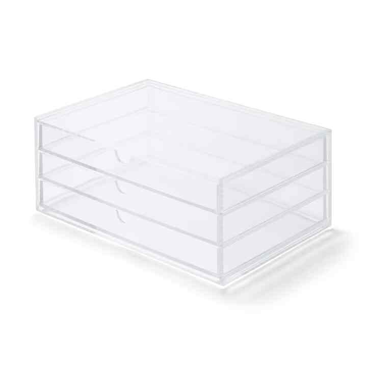 重なるアクリルケース・横型３段