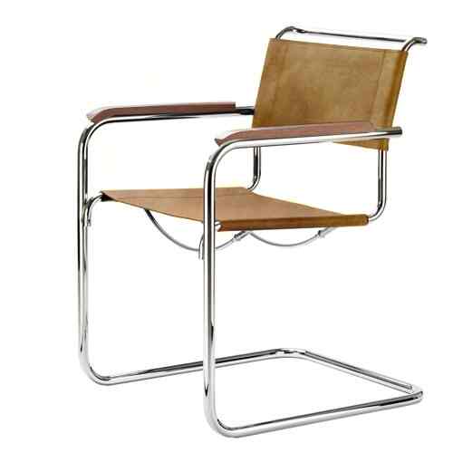 キャンティレバーチェア no.S34 ブラウンレザー