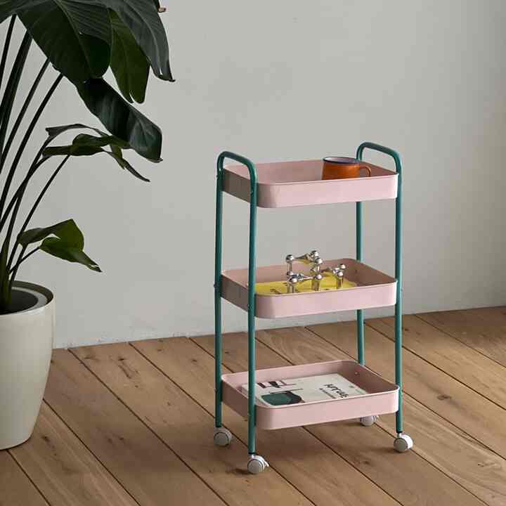 バイカラー キャスター付きワゴン 3段［3色］