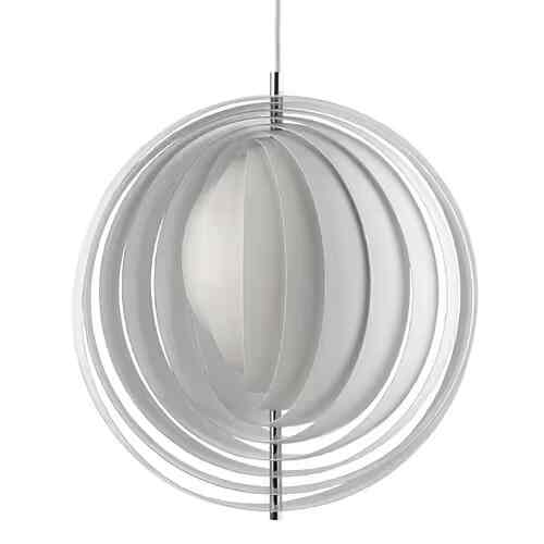Moon pendant 34 cm, white