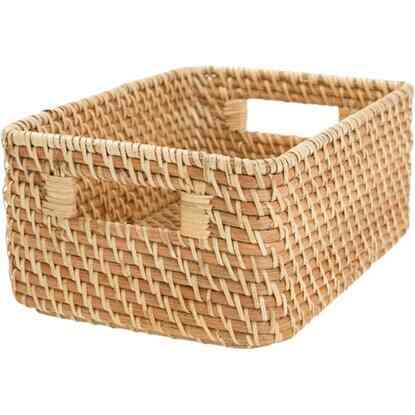 ラタンバスケット クォーター ナチュラル［2色］