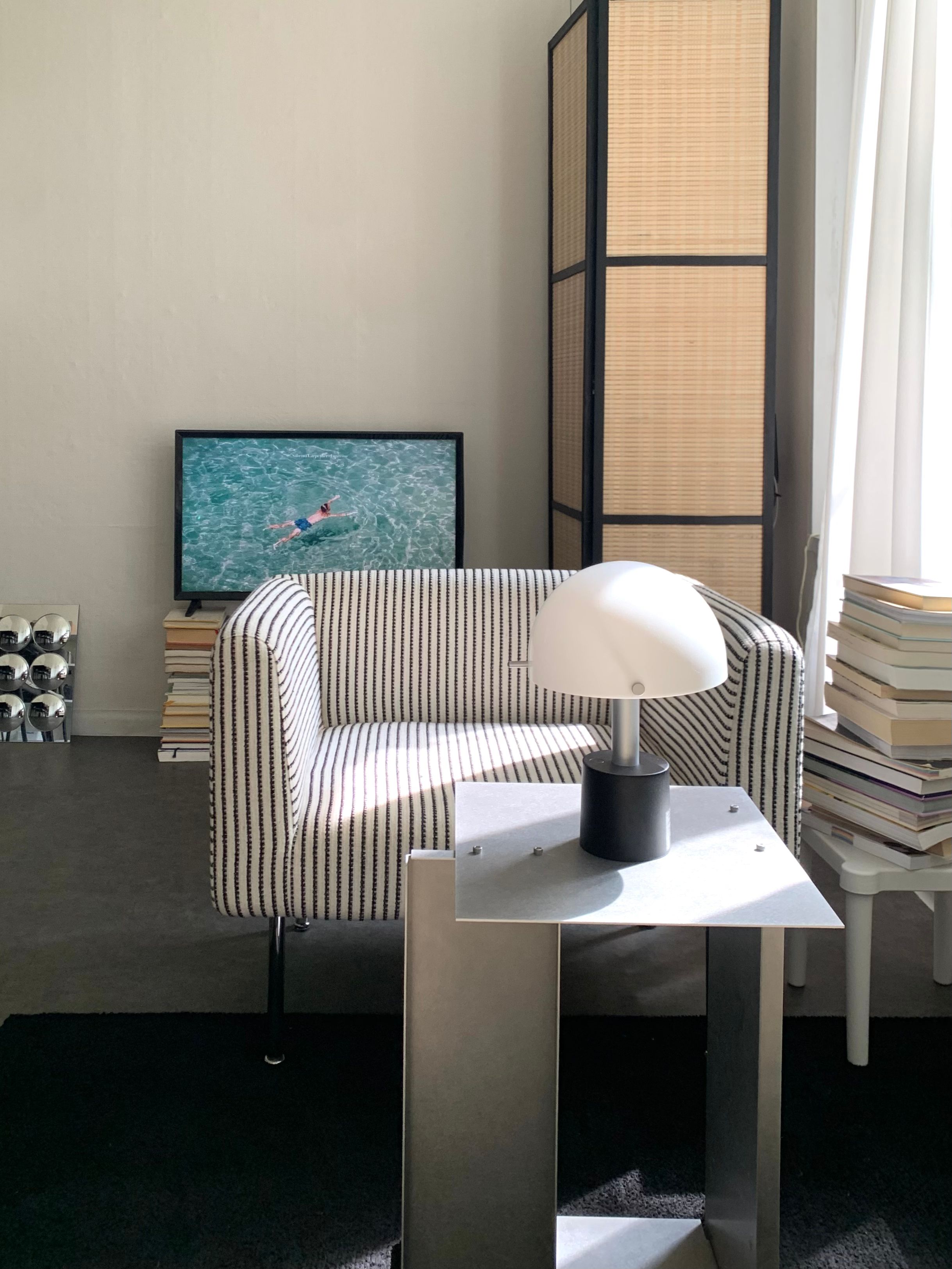 MMK XYZ サイドテーブル アルミニウム シルバー スチール 奥行き 34cm