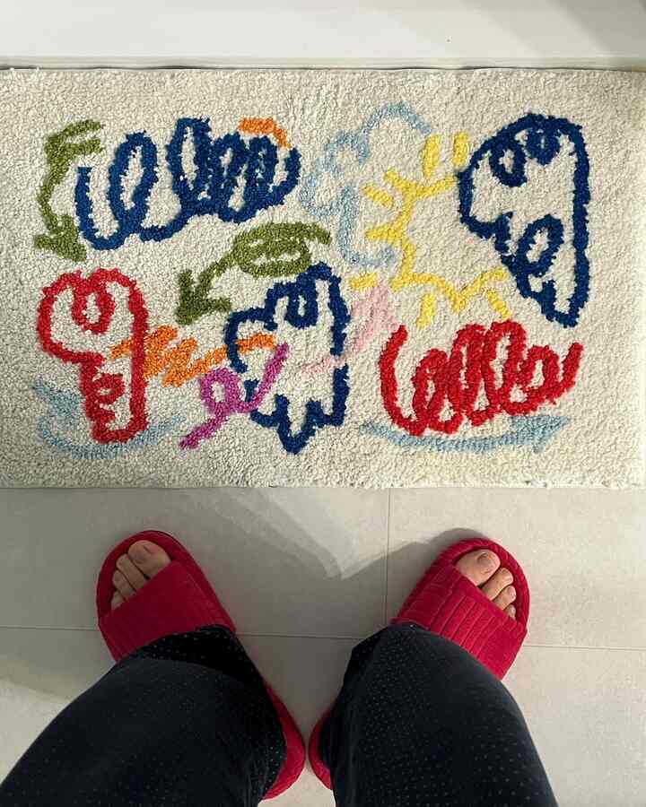 マッチピック！愛らしいかわいいラグとスリッパ🤹🏻‍♀️🤹🏻🤹🏻‍♂️

＃家の飾り#banaco