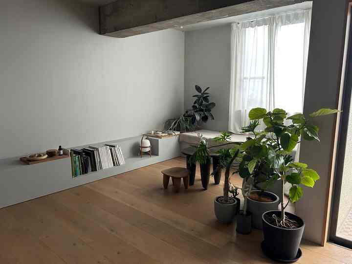 窓際に植物を寄せて、心地よいスペースを。
緑が増えると気持ち良い⚪︎
大きさもそれぞれ違うとその高低差のバランスでもたのしめす

#リビングルーム
#観葉植物
#ウンベラータ
#ゴムの木
#フィカスバーガンディ
#コウモリラン
#セヌフォ族　
#スツール
