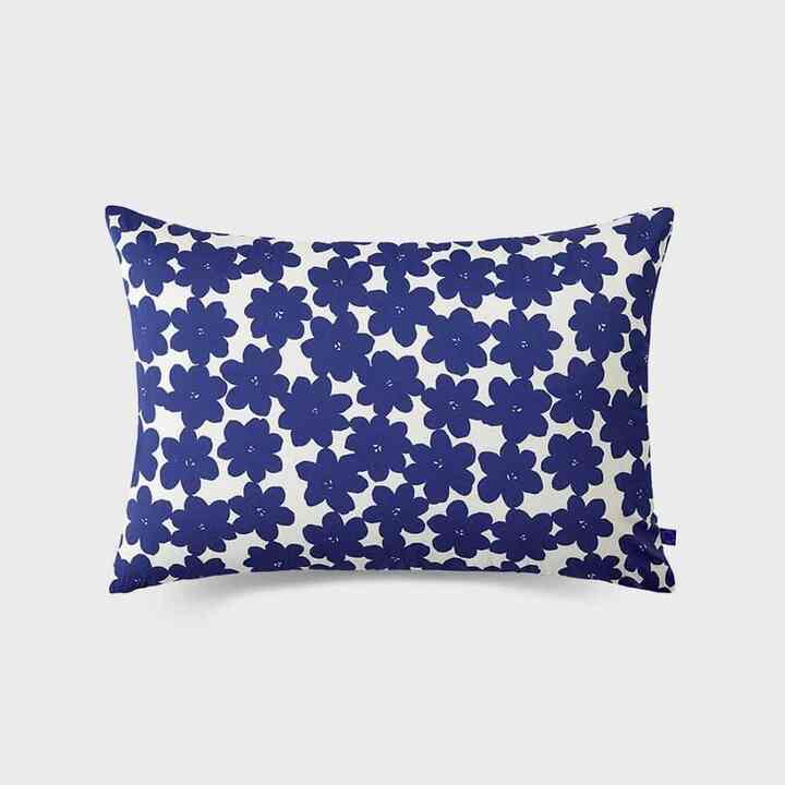 Blue Flower パターン レイヤード枕カバー 2material