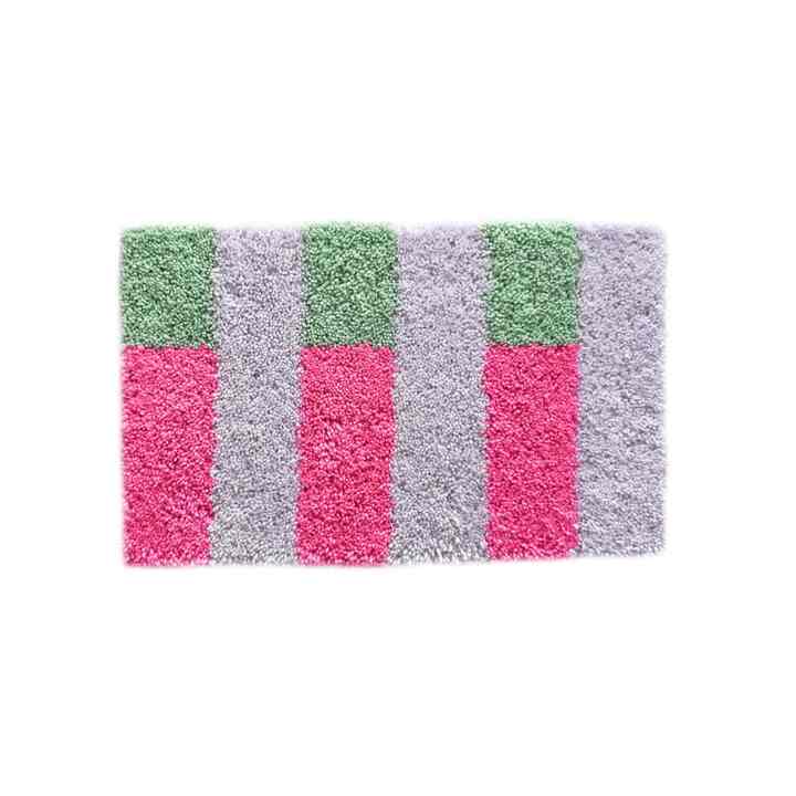 mini stripe rug (pink×green #2)