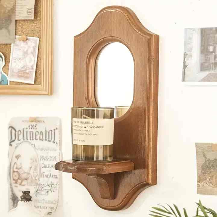 無垢材壁掛けキャンドルホルダー［2色］