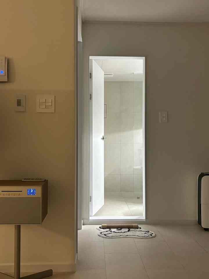 Newlywed house🍡Bathroom products🛁🫧

I'll take pictures of the bathroom products after arranging them🧼

Since my bathroom is quite small, it wasn't easy to take nice pictures from near the door!

I'll try again😂
I'll review the products I tagged that I'm satisfied with
#MyMoneyMyLife #내돈내산인생템 #내돈내산추천템

1. Landme Hair Dryer 🧖‍♀️

- A person who's used all Dysons on YouTube recommended the Landme Hair Dryer, so I used an expensive hair dryer for the first time🤍 It's so light, but the wind is strong, and it goes well with the interior design😘 It's so light that I'd like to take it with me when I travel🌿

2. Combination closet 🪞
- Flap closets are the prettiest, but they say there are more cases where you regret it than you think?!

*Reasons why flap shelves are inconvenient
1. Glare (=eye strain)
: When opening and closing, the light reflects and dazzles
2. Inconvenience of opening and closing upwards every time
: It's not easy to open and close every day
3. Consideration is needed
: If you're looking at a mirror up close and want to open and close it, one person has to move a little farther away from the mirror and avoid it, and you can't see the mirror during that time!

- So we used flap shelves + sliding doors

We got the feeling of a flap shelf, but we supplemented it with sliding doors ㅎㅎ
How inconvenient would it be when decorating! I thought it was the most pretty👍, but when I used it, I was more concerned than I thought ㅎㅎ
But the flap shelf is so pretty💗

3. Three-jalbi 🗑️
- It's a famous product that I don't need to introduce!
When I lived alone, I laid down a tile-type mat, and it was a must-have item for hair 👍👍!! Now, after showering and drying my hair, it's great for organizing all the hair in the bathroom👍👍
Originally, you have to sweep it with water, but with the three-jalbi, you can just sweep it! Honey item🍯💛 After using everything, just spray the three-legged broom once for hygiene and you're done cleaning the bathroom💗

I'm going to upload the interior design process of my newlywed home💕

#Newlywed home #신혼집인테리어 #신혼부부인테리어
#Follow back #맞팔해요 #맞팔환영 #팔로우
#Pretty bathroom show off #화장실 #화장실인테리어 
#Bathroom remodeling #욕실 #욕실인테리어
#Flap cabinet #욕실장 #욕실장간접조명 #드라이기 
#Dryer recommendation #드라이기거치대 #다이슨 
#Bathroom cleaning #욕실청소도구 #욕실청소용품 #욕실청소템