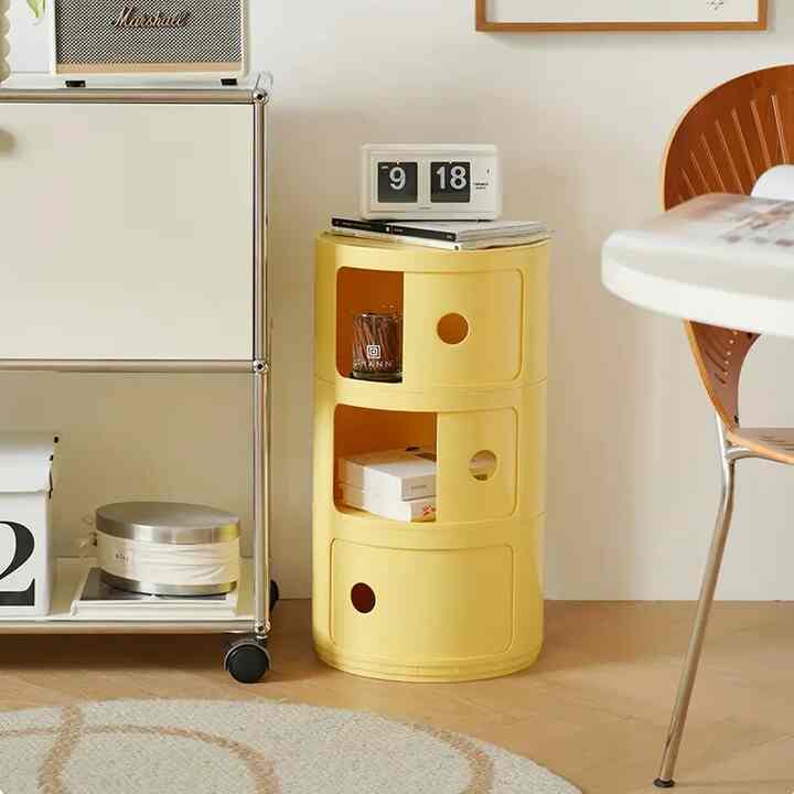 1個の丸型ベッドサイドキャビネット［9色・3サイズ］