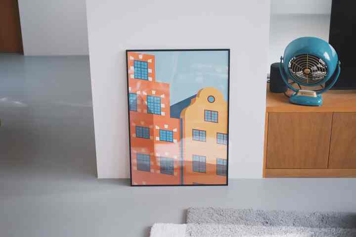 ストックホルムに旅行したときに、インテリアショップで買ったポスターです！ストックホルムの街並みがモチーフになっています🕊️可愛い〜 #アートポスター #ウォールアート