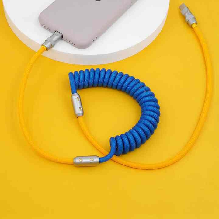 バイカラー USBコイルケーブル［5色］