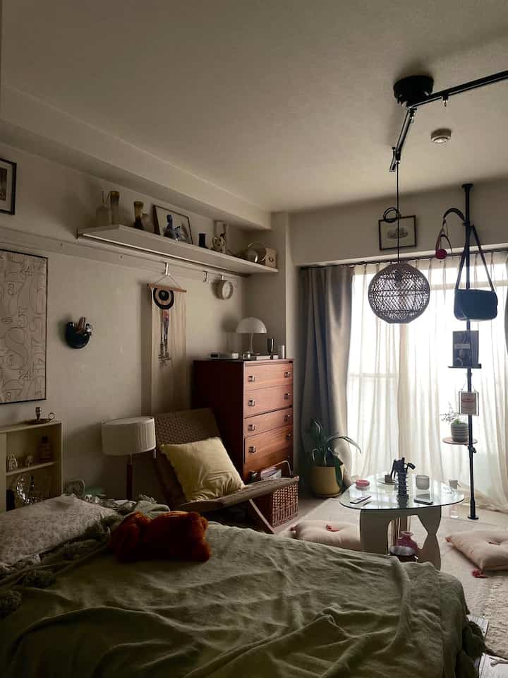 1K8畳の空間に好きを詰め込んでます🌿
#インテリア #一人暮らし #一人暮らし部屋 #1K 
#リビング 