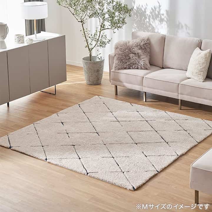 正方形ラグ シャギーラグ［3サイズ］