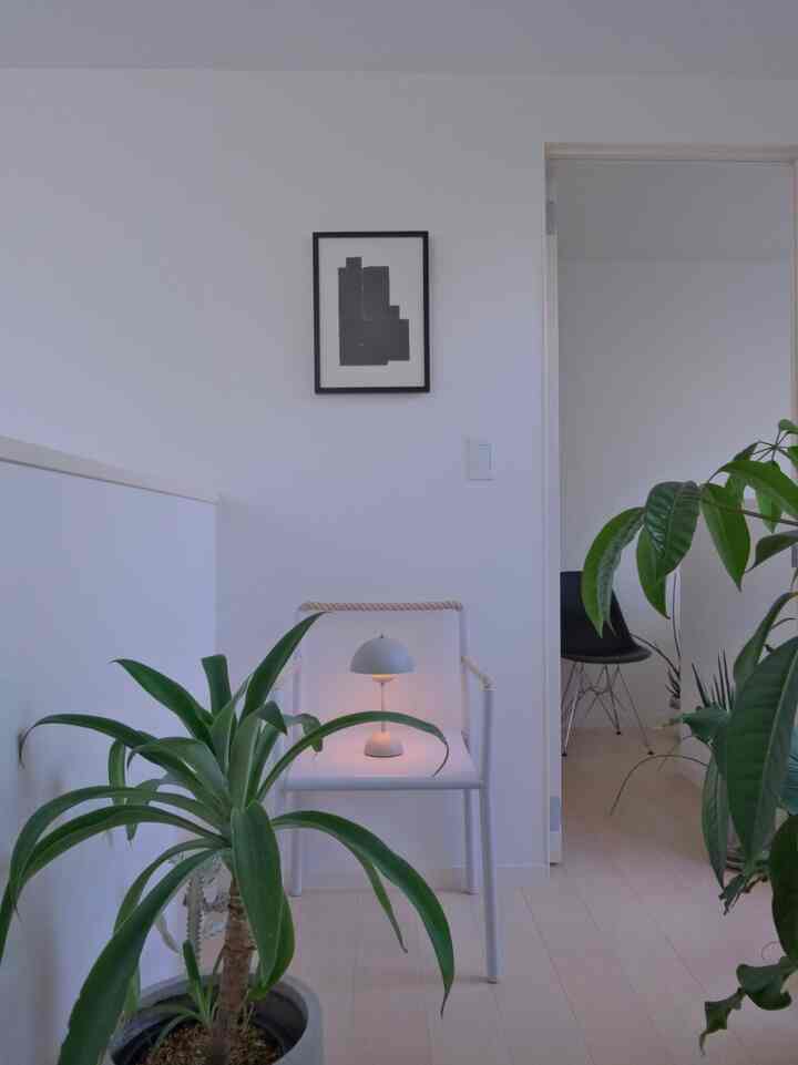 植物いっぱいの2階ホール
#ホール #ホワイトインテリア #北欧モダン
#グリーンのある暮らし #椅子のある暮らし 
#ポータブルランプ #アーノルドサーカススツール #イームズサイドシェルチェア #ロナンブルレックポスター 
#ropechair #flowerpotlanp #pk1
#ambientecturn