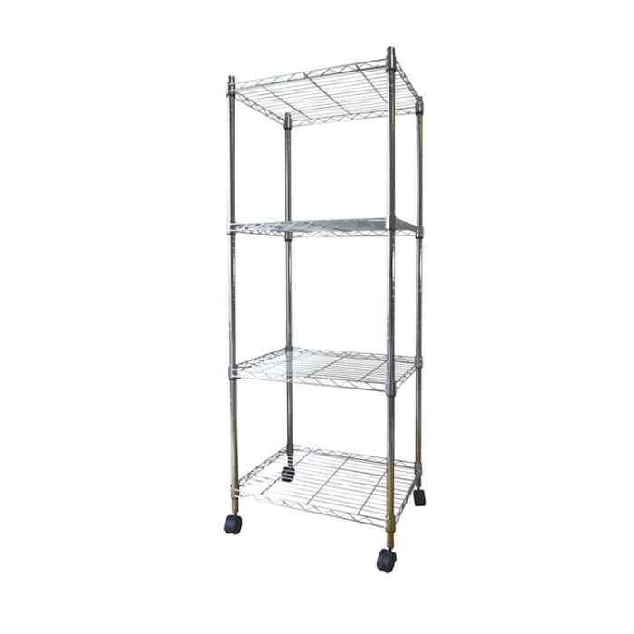 メタルシェルフ スチールラック キャスター付 4段