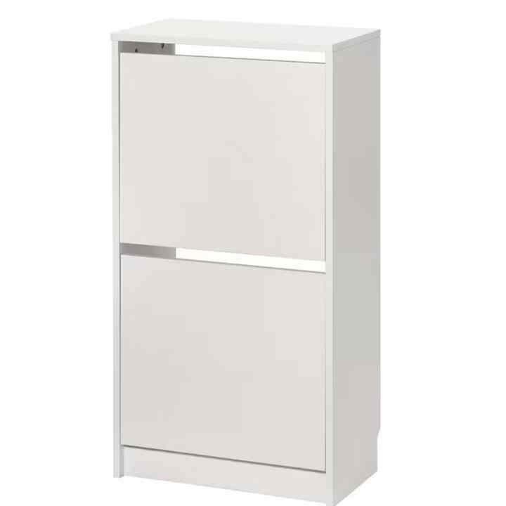 BISSA Shoe Cabinet with 2 compartments, white