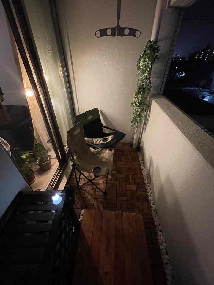 It's getting cooler, so I'll get up early in the morning to have coffee, and in the evening I'll use it as a work space. #MyDream #Balcony #DIY