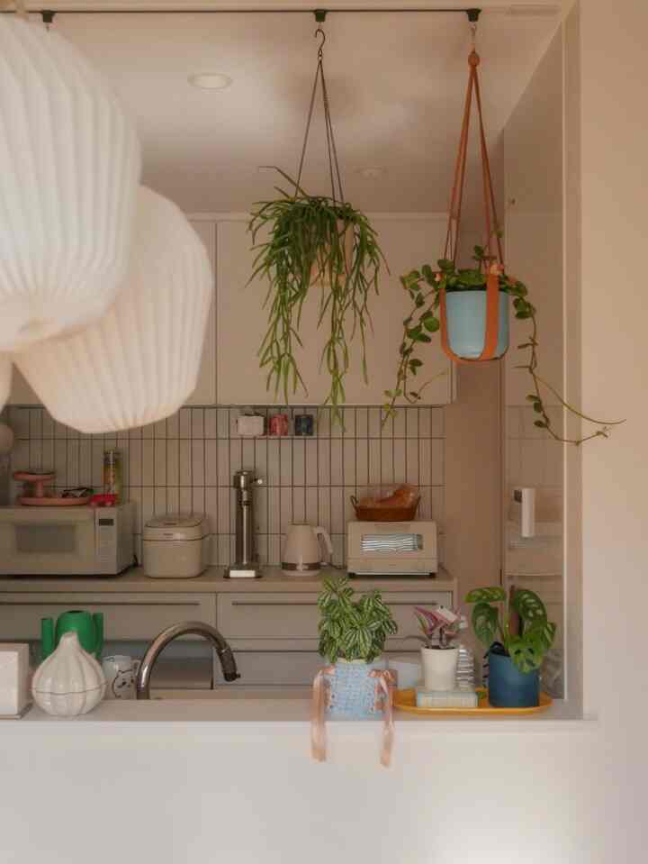 ここに植物があると水やりしやすいのでラク😂🪴IKEAの鉢カバーとACTUSのプラントハンガーの相性が良くてお気に入り🫶
2枚目はモールっぽい毛糸とリボンで鉢カバーを編んでみました🧶

#建売住宅 #建売 #カラフルインテリア #観葉植物 #鉢カバー #プラントハンガー #ハンギング植物 #ハンギングプラント 