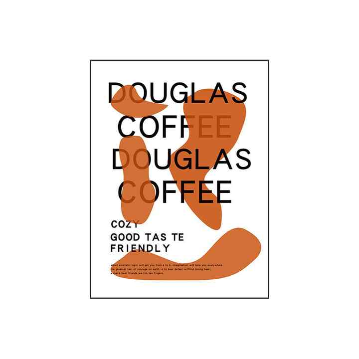 orange paint and black text シルバーフレーム アートポスター 50×40cm