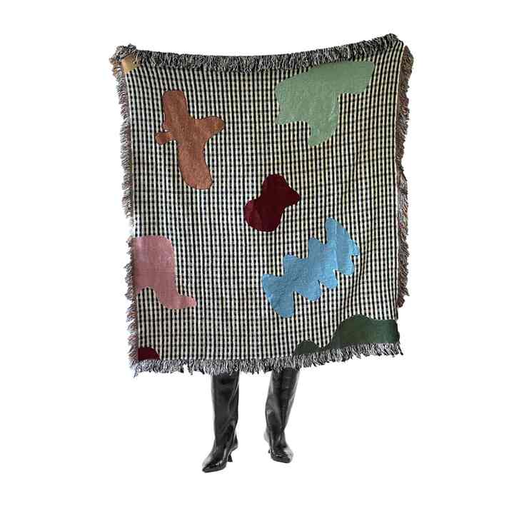 Abstract Gingham Woven Throw Blanket ブランケット［3サイズ］