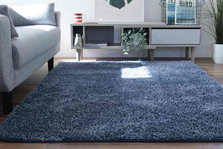 シャギーラグカーペット グレイッシュブルー