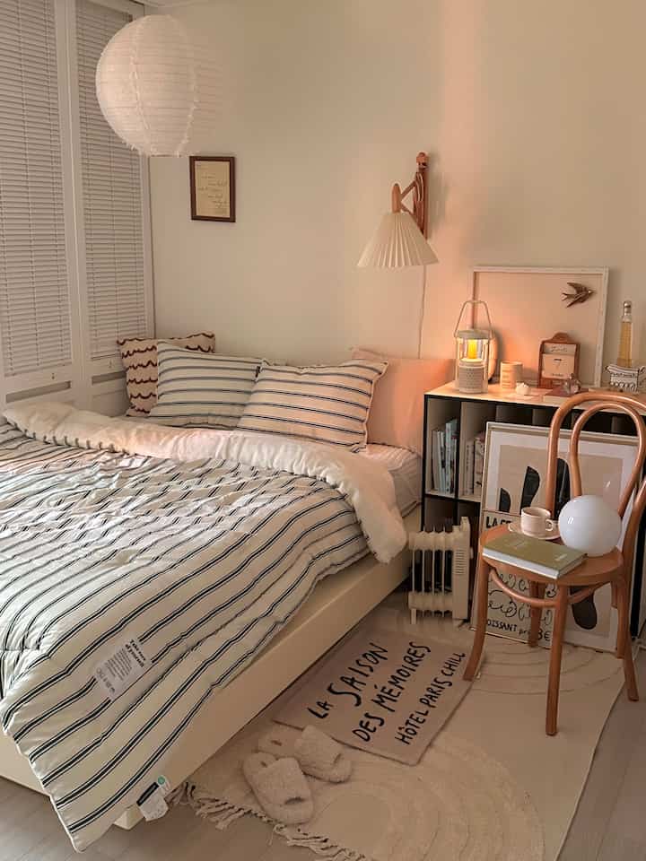 Deep sleep ストライプ カバーのいらない布団セット［7色・2種・3サイズ］を使ったコーディネート 2