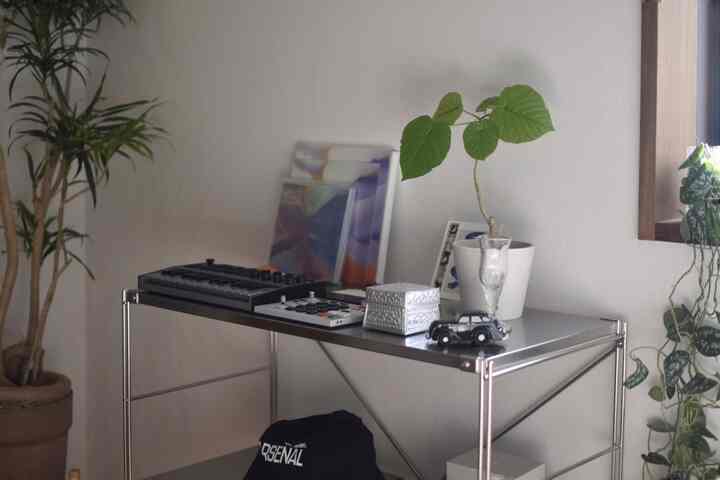 リビングの隣にある小部屋のラック　植物と無機質がいい感じに合わさるお気に入りの部屋🌱 #ラック #無印良品 #観葉植物 #新築 #戸建て #建築