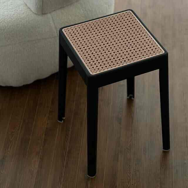ラタン調 スタッキング スツール スクエア