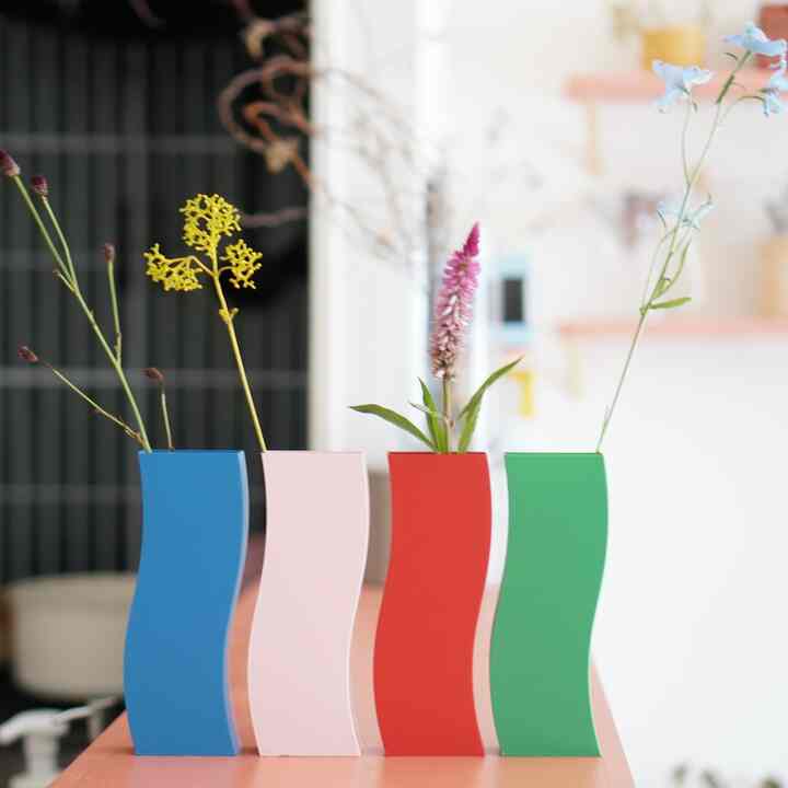 wave flower vase【set 2colors】［4色］