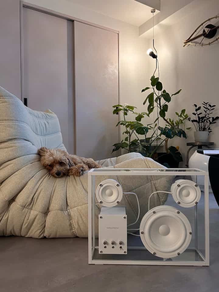 素敵なスピーカーが届きました🔈
音も抜群に良くて、重低音最高です!!
#transparent #スピーカーのある暮らし #1人暮らし #インテリア
