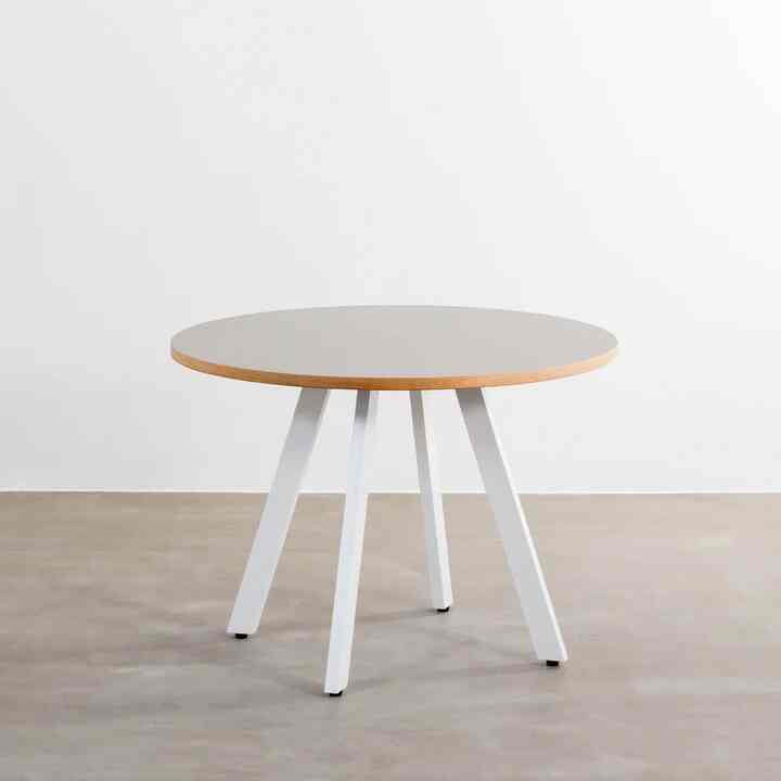 THE CAFE TABLE / リノリウム　White Steel 4pin × ラウンド φ66 - 100［3色・2サイズ］