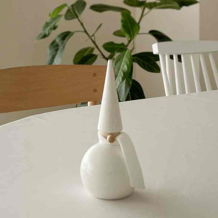 木製 つや サンタ ホワイト L H14cm