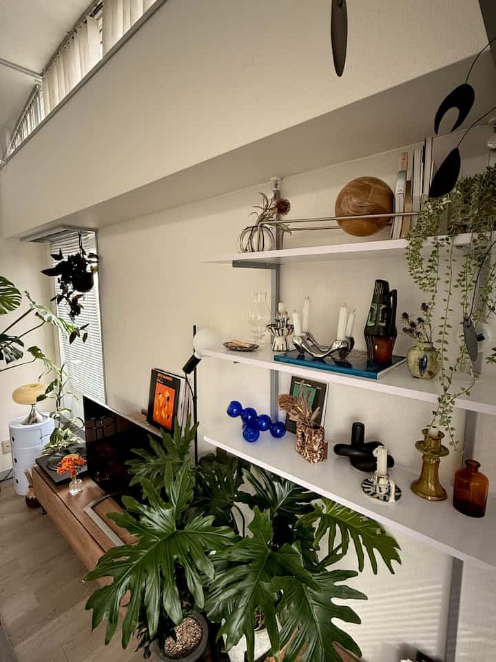 曇りの日の好きなスペースたち☁️
ラックにはコレクションのように好きなものだけを☺️
在宅ワークの時も目の保養になってます👀✨ 
#賃貸インテリア #賃貸暮らし #ラックディスプレイ #FatLava #ZARAHOME #キャンドルホルダー #joanmiro #花瓶・フラワーベース #インテリア #インテリア小物 #インテリア植物 #インテリアオブジェ 