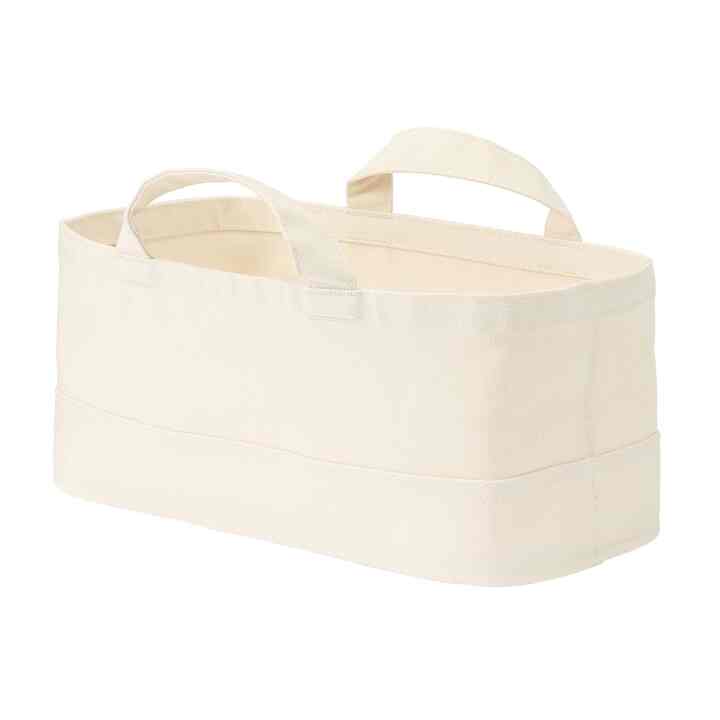 持ち手付帆布長方形バスケット