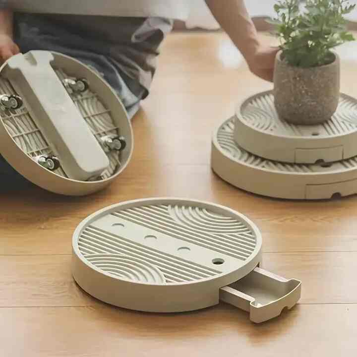 植木鉢用の丸いプランターサウサー・キャディー［3色］