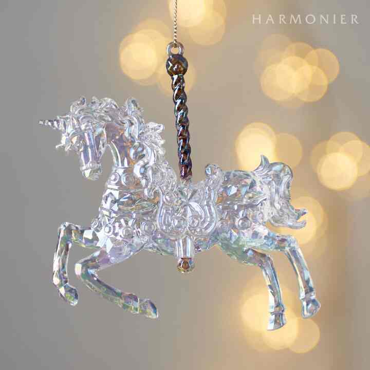 アクリルカルーセルホースオーナメントイリッドクリア