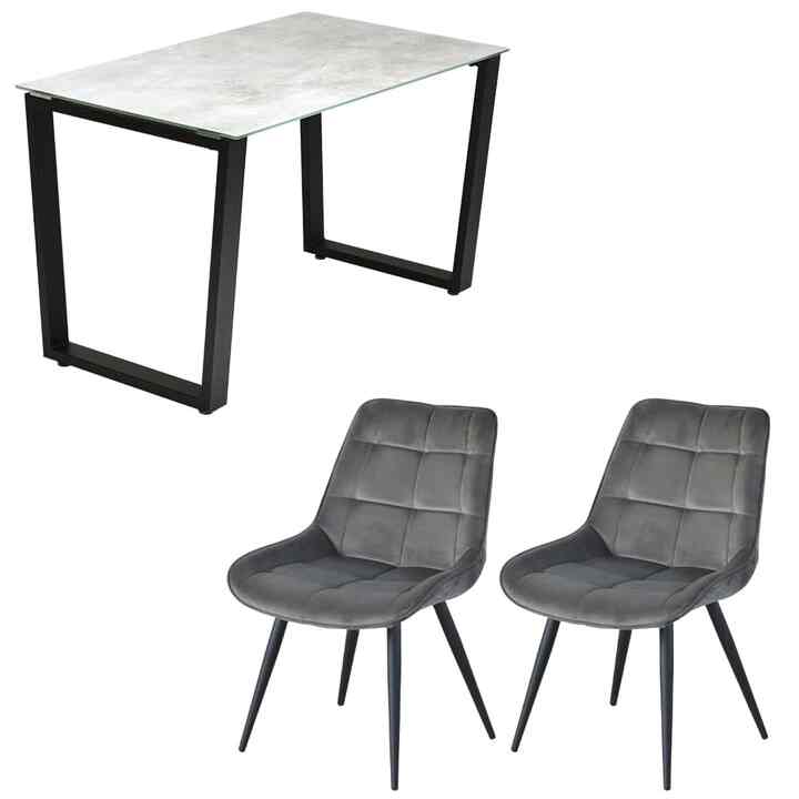 セラミックダイニングテーブル 3点セット 幅120cm チェア2脚