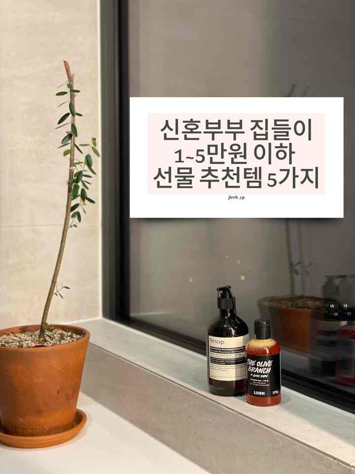 N回目の贈り物をしてくれた1-5万ウォン台の家たちがプレゼントおすすめテム✔️

1. ヘトラスオブジェディフューザー
コスパ最高の形もオブジェのようなディフューザーテムです。 
私は家にn番目の購入をしておきます。 
1.1 イソップポストフドロップ 
トイレから出るときに香りだけを残すのを助ける新婚夫婦の家たちがおすすめのテムです！すべてのカップルが好きだった贈り物なので、これもn番目に買った贈り物です。 

2. スマージスティック 
燃やすときもいいですが、煙のあざ〜も一緒にできる天然インセンススティックです。化学的ではないので良いです:) 

3. グランハンド・サシェ 
ディフューザーギフトが疲れている場合は、サシェギフトをお勧めします。 
ほのかに広がる香りがとても高級です！ 

4. TWBハンドタオル 
家でも1年以上使っています。吸っても吸っても丈夫で跡のプレゼント用にも、家たちがプレゼントにも 제격입니다 

5.イソップハンドウォッシュ/ラッシュシャワージェル 
私のお金の内産は負担ですが、贈り物としてはいつも嬉しいテムです！ 
誰もが好奇心のない半分は贈り物なのでお勧めです。  #집들이선물 #신혼집인테리어 #신혼부부선물 #자취방꾸미기 #집들이선물추천 #인생템 #내돈내산 #이솝핸드워시 #러쉬 #TWB #핸드워시 #핸드타월 #살림템 #에쁜템최고야 #콘수프기록 