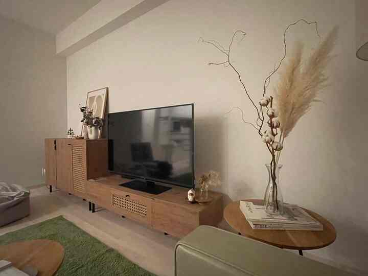 #ドライフラワー
#夜時間
#インテリア
#北欧インテリア
#リビング
#棚　#ラタン調