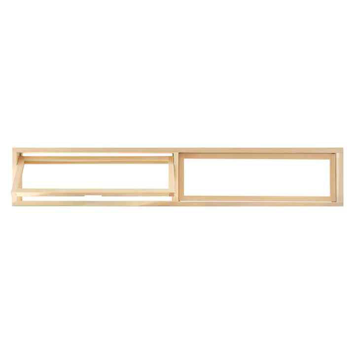 木製室内窓 横長2連 押し出しタイプ