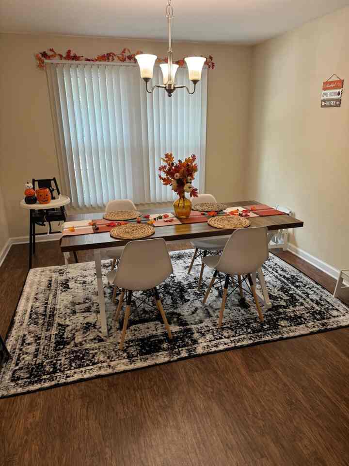 Our spooky Halloween dinner table is all set! 🎃✨ Can't wait to dig in and enjoy some ghoulish delights with friends! #HalloweenVibes #DinnerParty #DiningTable #MidCenturyModern #ScandinavianDesign