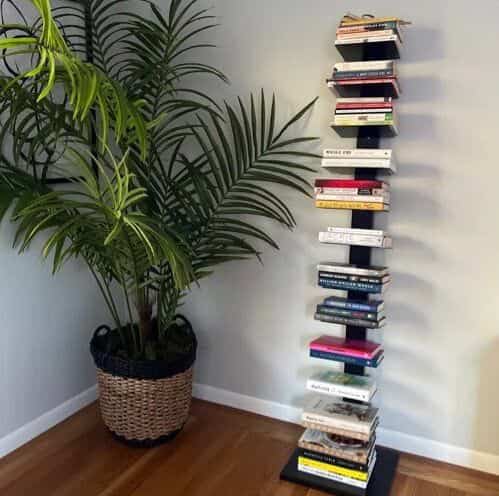 Check out my stylish bookshelf! 📚✨ A perfect mix of literature and decor, making my space feel vibrant and alive. What’s your favorite book to display? #BookshelfGoals #HomeDecor #Bookshelf #ModernDecor #IndoorPlants #Hermanmillerdupes